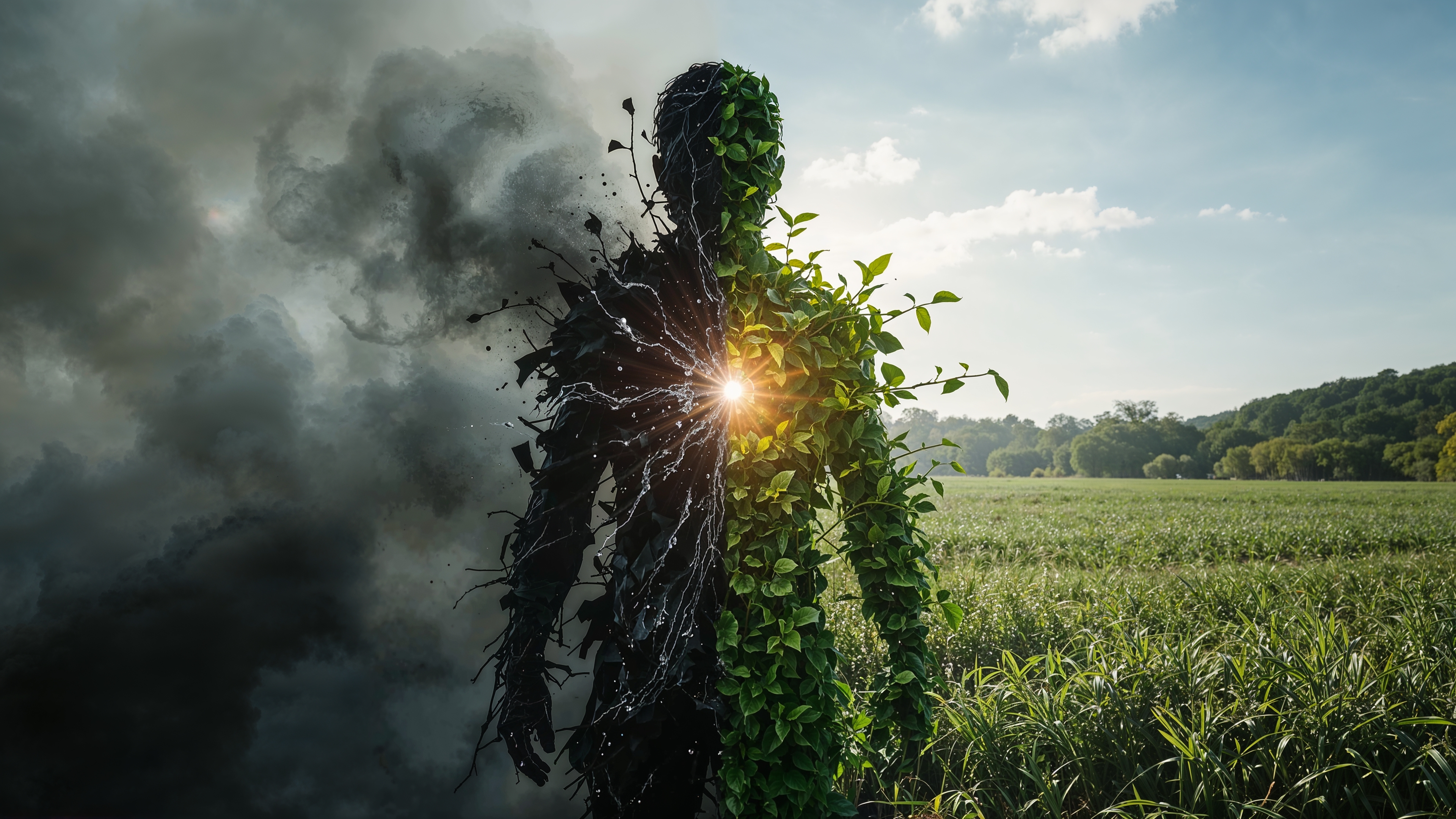 Representação da inflamação versus natureza